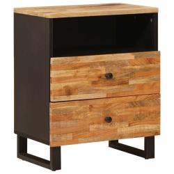Armoire de lit compact en bois de mangue massif 50 x 33 x 62 cm 2 tiroirs design moderne en bois ma