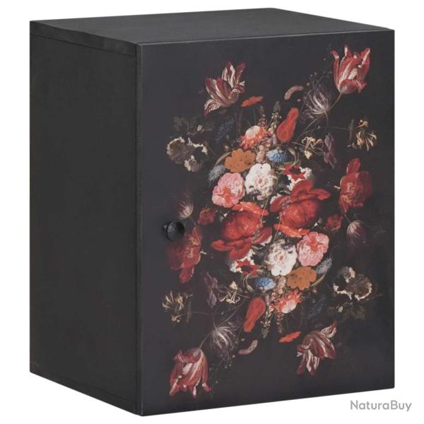 Armoire suspendue murale avec motif floral 38 x 33,5 x 48 cm design moderne gain de place en bois d