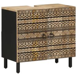 Armoire lavabo r&eacute;tro salle de bain 62 x 33 x 58 cm avec grand espace de rangement en bois de mangui
