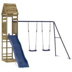 Aire de jeux d'ext&eacute;rieur balan&ccedil;oires toboggan portiques robuste jeux jardin 315 x 373 x 264 cm bois