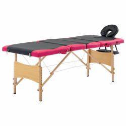 Table de massage pliable 4 zones bois noir et rose 02_0001858