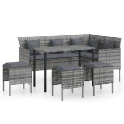 Ensemble de canap&eacute;s en l 5 pi&egrave;ces avec coussins r&eacute;sine tress&eacute;e gris 02_0013558