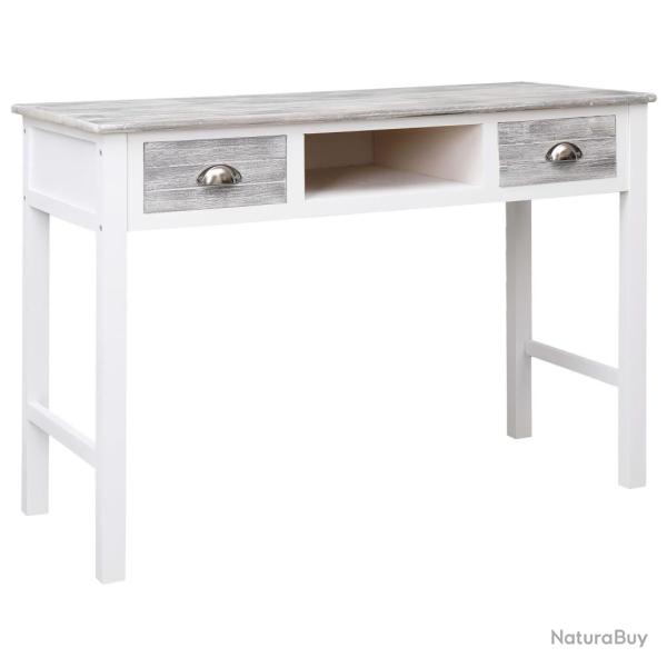 Bureau table poste de travail meuble d'ordinateur informatique �tude 110 x 45 x 76 cm bois gris 02_