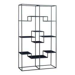 &Eacute;tag&egrave;re design intemporel salon chambre meuble de rangement autoportante 180 x 100 x 35 cm noir 03_