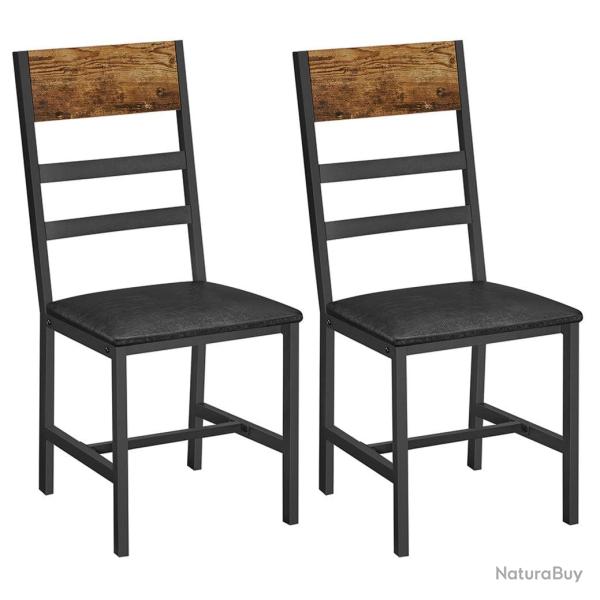 Chaises de salle � manger lot de 2 si�ge de cuisine assise rembourr�e cadre en acier ergonomique st