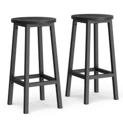 Tabourets hauts lot de 2 chaises de bar si&egrave;ge de cuisine cadre en acier hauteur 65 cm montage facil