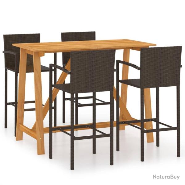 Ensemble de bar de jardin 5 pi�ces marron 02_0013411