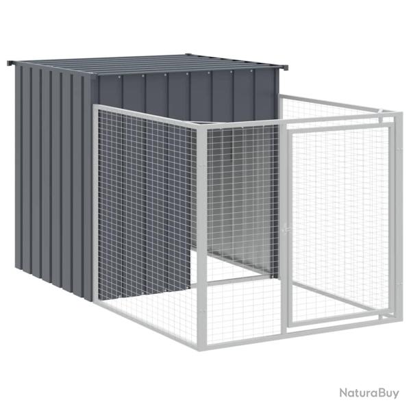 Niche pour chien avec cour 110 x 201 x 110 cm anthracite 02_0043464