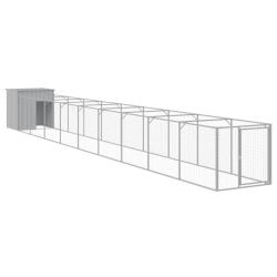 Niche pour chien avec cour clair 110 x 1017 x 110 cm gris 02_0043488
