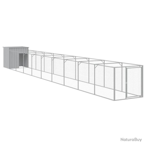 Niche pour chien avec cour clair 110 x 1017 x 110 cm gris 02_0043488