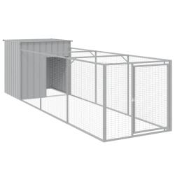 Niche pour chien avec cour clair 110 x 405 x 110 cm gris 02_0043491