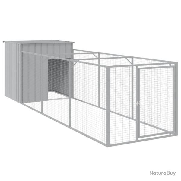 Niche pour chien avec cour clair 110 x 405 x 110 cm gris 02_0043491