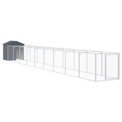 Niche pour chien avec toit acier galvanis&eacute; anthracite 02_0043521