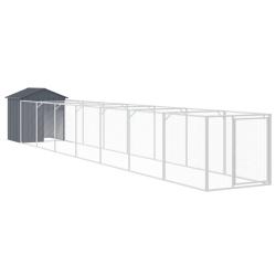 Niche pour chien avec toit acier galvanis&eacute; anthracite 02_0043524