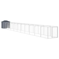 Niche pour chien avec toit acier galvanis&eacute; anthracite 02_0043523