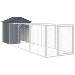 Niche pour chien avec toit acier galvanis&eacute; anthracite 02_0043518