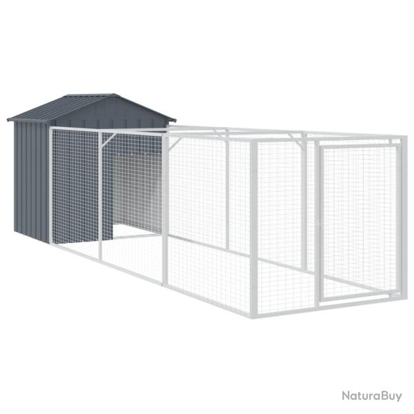 Niche pour chien avec toit acier galvanis� anthracite 02_0043518