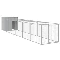Niche pour chien avec cour clair 110 x 609 x 110 cm gris 02_0043492