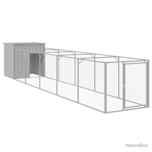 Niche pour chien avec cour clair 110 x 609 x 110 cm gris 02_0043492