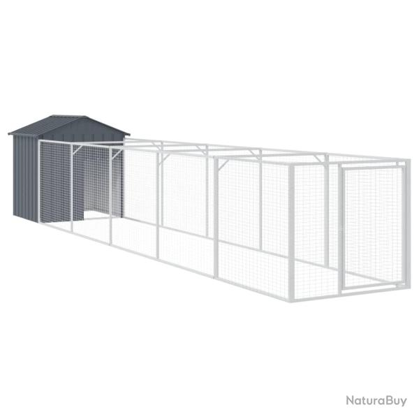 Niche pour chien avec toit acier galvanis� anthracite 02_0043520