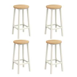 Tabourets hauts lot de 4 chaises de bar si&egrave;ge de cuisine cadre en acier hauteur 65 cm montage facil