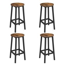 Tabourets hauts lot de 4 chaises de bar si&egrave;ge de cuisine cadre en acier hauteur 65 cm montage facil