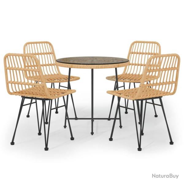 Ensemble � d�ner salon de jardin meuble d'ext�rieur 5 pi�ces r�sine tress�e 02_0014327