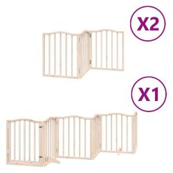 Barri&egrave;re de s&eacute;curit&eacute; pour chien animaux de compagnie porte pliable 12 panneaux bois de peuplier mar