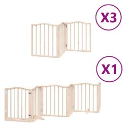 Barri&egrave;re de s&eacute;curit&eacute; pour chien animaux de compagnie porte pliable 15 panneaux bois de peuplier mar