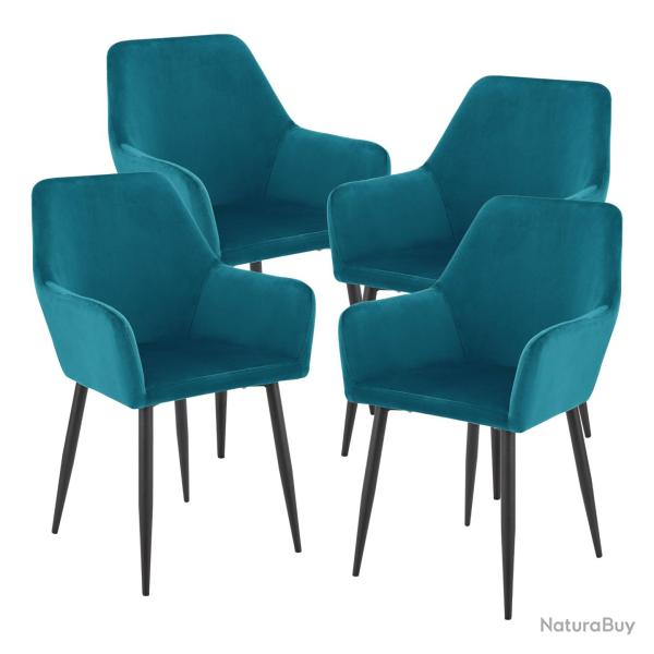 Lot de 4 chaises de salle � manger moderne design robuste 86 x 57 x 56 cm bleu turquoise 03_0009831