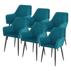 Lot de 6 chaises de salle &agrave; manger 86 x 57 x 56 cm bleu turquoise 03_0009900