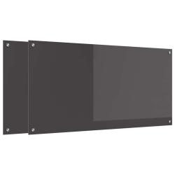 Lot de 2 cr&eacute;dences de cuisine modernes 120 x 60 cm thermor&eacute;sistantes avec 4 trous pr&eacute;-perc&eacute;s en ver