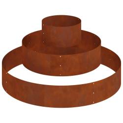 Cache-pot de jardin rond moderne 120 x 120 x 20 cm pratique et durable en acier marron 02_0052284