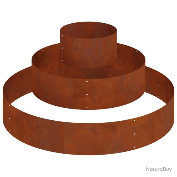 Cache-pot de jardin rond moderne 120 x 120 x 20 cm pratique et durable en acier marron 02_0052284