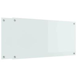 Lot de 2 dosserets de cuisine pratiques thermor&eacute;sistants 100 x 50 cm en verre tremp&eacute; blanc 02_00562