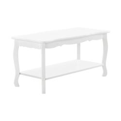 Table basse de salon MDF 87,5 cm sapin laqu&eacute; blanc 03_0004159