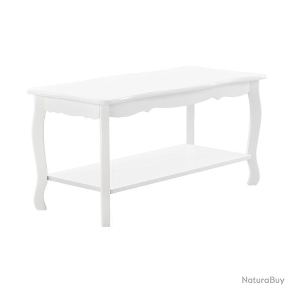 Table basse de salon MDF 87,5 cm sapin laqu� blanc 03_0004159