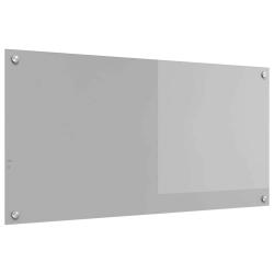 Dosseret de cuisine moderne 100 x 50 cm durable avec 4 trous pr&eacute;-perc&eacute;s en verre tremp&eacute; gris clair