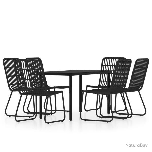 Ensemble de salle � manger de jardin meuble ext�rieur 7 pi�ces noir 02_0014040