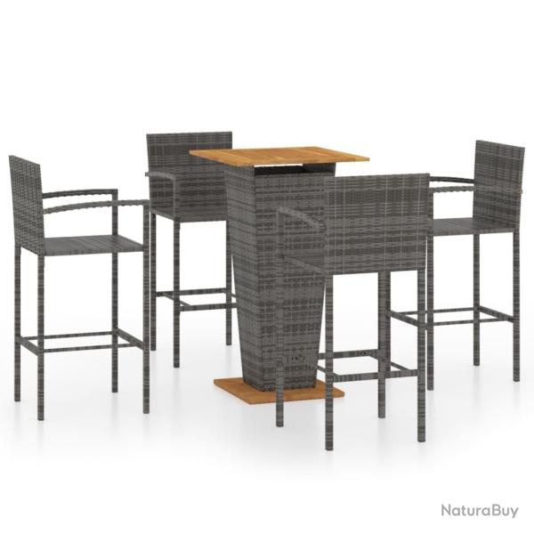 Ensemble de bar de jardin 5 pi�ces gris 02_0013408