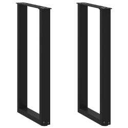 Lot de 2 pieds de table console en U 38 x 73 cm avec niveleurs r&eacute;glables design moderne en acier no