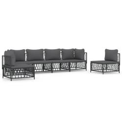 Salon de jardin meuble d'ext&eacute;rieur ensemble de mobilier avec coussins 6 pi&egrave;ces anthracite acier 02_