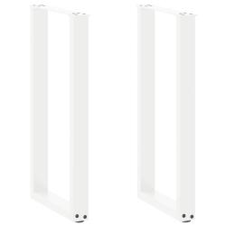 Lot de 2 pieds de table console en U 38 x 72 cm avec niveleurs r&eacute;glables style moderne en acier bla