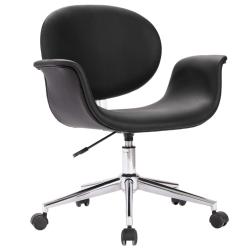 Chaise fauteuil si&egrave;ge pivotante de bureau informatique &eacute;tude similicuir noir 02_0024157