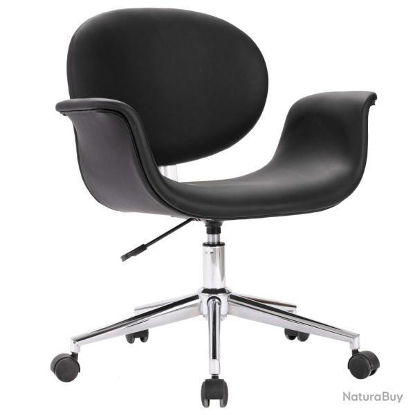 Chaise fauteuil si�ge pivotante de bureau informatique �tude similicuir noir 02_0024157