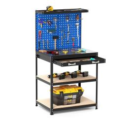 Etabli de travail 81 x 41 x 156 cm ultra r&eacute;sistant avec rangement optimis&eacute; design contemporain en m