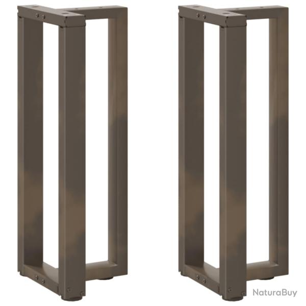 Lot de 2 pieds de table console en T r�glables 25 x 28 x 73 cm design moderne en acier noir 02_0057