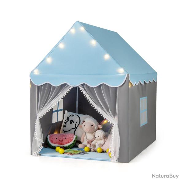 Tente de jeux enfant 105 x 121 x 136 cm spacieuse avec lumi�re �toil�e ambiance cosy en polyester-c