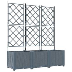 Lot de 3 cache-pots de jardin modernes 120 x 40 x 143 cm durable style chic en acier gris clair 02_