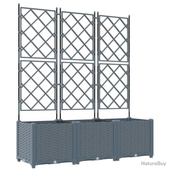 Lot de 3 cache-pots de jardin modernes 120 x 40 x 143 cm durable style chic en acier gris clair 02_